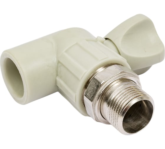 Радиаторный кран Политэк 25x3/4 угловой PPRC, серый (20/60) 9999022534с