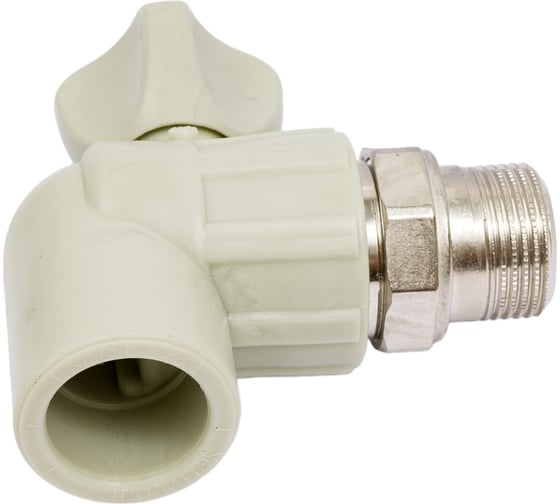 Радиаторный кран Политэк 25x3/4 угловой PPRC, серый (20/60) 9999022534с