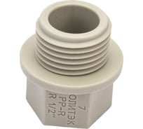 Заглушка Политэк резьбовая, 20x1/2 PPRCС, серый 9000012012с