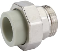 Разъемная муфта Политэк с наруж.рез. 25x1 PPRC, серый 9800002501с