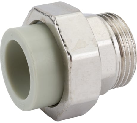 Разъемная муфта Политэк с наруж.рез. 25x1 PPRC, серый 9800002501с