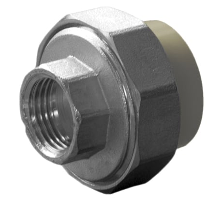 Разъемная муфта Политэк с внутр.рез. 20x1/2 PPRC, серый 9801002012с