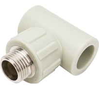 Комбинированный тройник ПОЛИТЭК 20x1/2 с наружной резьбой PPRC серый 9510002012С