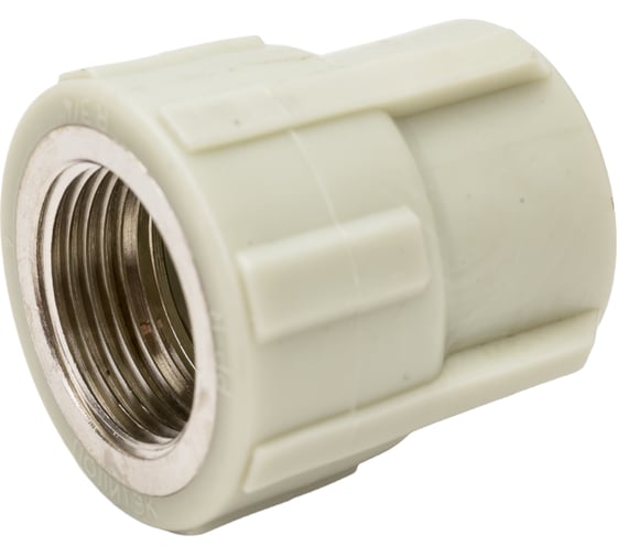 Комбинированная муфта ПОЛИТЭК 25x3/4 с внутр. р. PPRC, серый 9100002534С 1