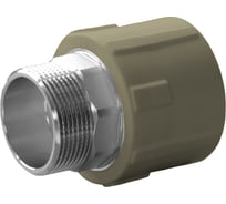 Комбинированная муфта ПОЛИТЭК 63x2 с нар. р. (под ключ) PPRC, серый 9000006302С