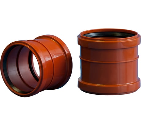 Двухраструбная муфта ПОЛИТЭК ПП 200 (наруж.), 200002200