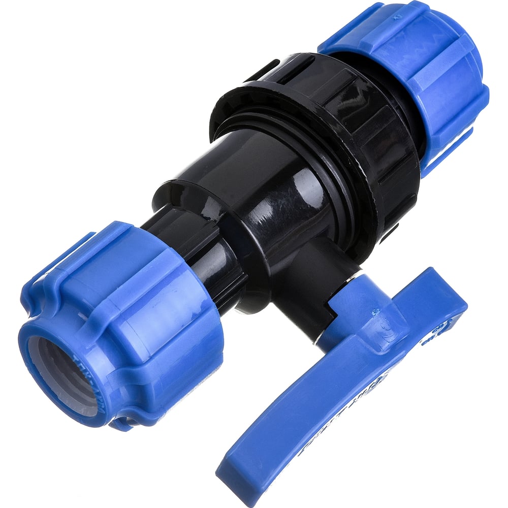 Шаровой компрессионный кран ПОЛИТЭК разъемный d 20 ТПК-АКВА, 555220020 ...