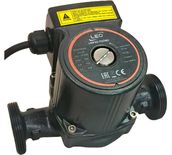 Циркуляционный насос LEO LRP 32-70/180, 105/130/150 Вт, 220В, Q 37/50/67 лмин, Hmax 5.2/6/6.3 м 1093