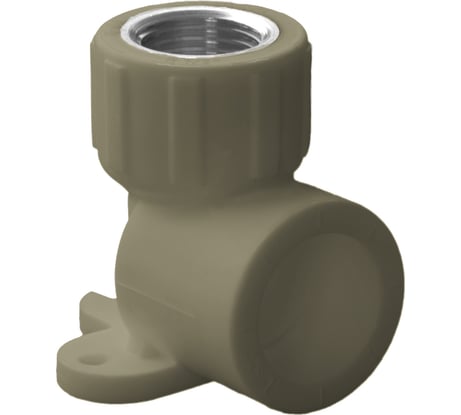 Угольник комбинированный ПОЛИТЭК 20x1/2 внутр. р. (с креплением) PPRC (СЕРЫЕ) 9400082012С