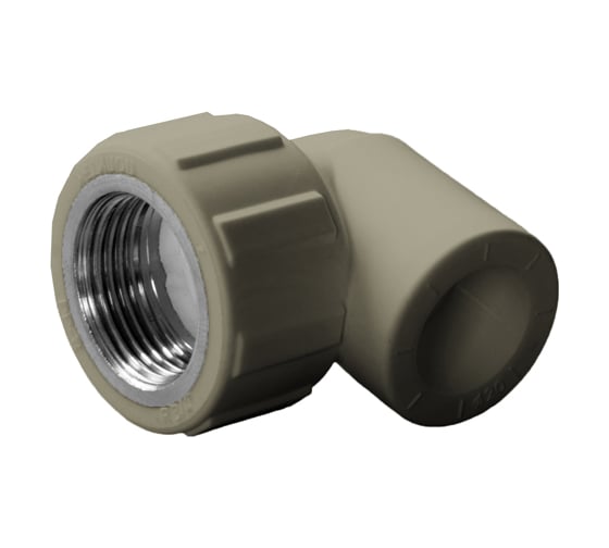 Угольник комбинированный ПОЛИТЭК 20x3/4 внутр. р. PPRC (СЕРЫЕ) 9400002034С