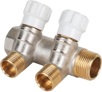 Коллектор MVI латунный с регулирующими вентилями 1"x3/4"x2 выхода MM.402.0605