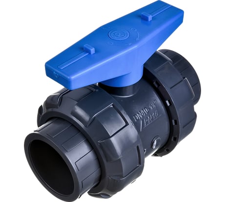 Шаровой кран НПВХ общего применения AQUAVIVA DN 50 мм, с муфтовым окончанием AQVBVD050 48017