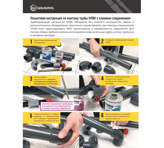 Клеевой тройник AQUAVIVA 90 DN 50 PN16 TEE0500 40314