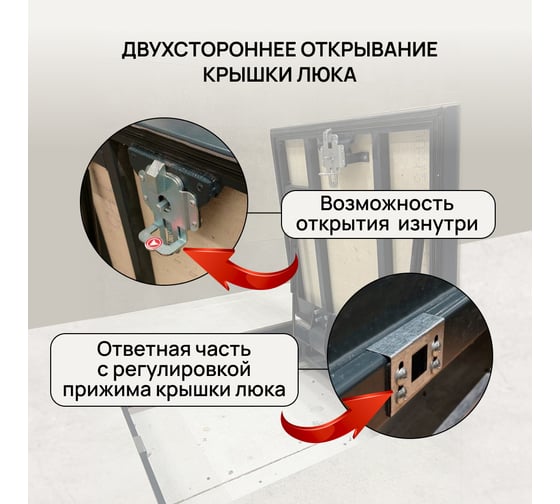 Напольный ревизионный люк Хаммер Бонд с амортизаторами 80x80 см bond88