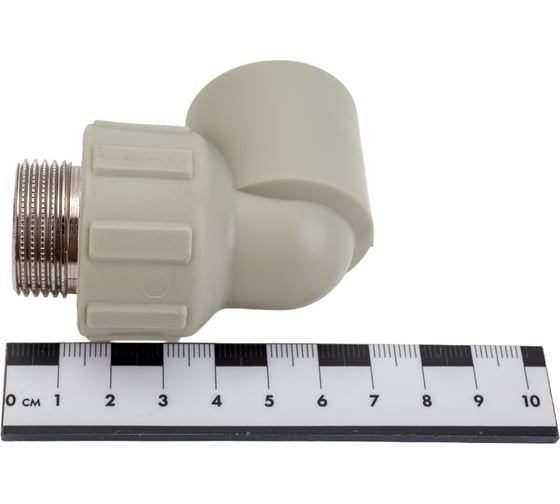 Угольник комбинированный ПОЛИТЭК 25x3/4 нар. р. PPRC (СЕРЫЕ) 9410002534С