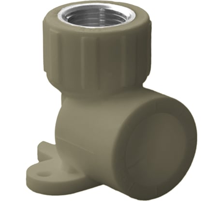 Угольник комбинированный ПОЛИТЭК 25x3/4 внутр. р. (с креплением) PPRC (СЕРЫЕ) 9400082534С