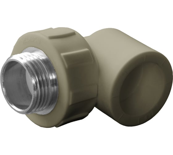 Угольник комбинированный ПОЛИТЭК 32x3/4 нар. р. PPRC (СЕРЫЕ) 9410003234С 1