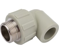 Угольник комбинированный ПОЛИТЭК 20x3/4 нар. р. PPRC (СЕРЫЕ) 9410002034С