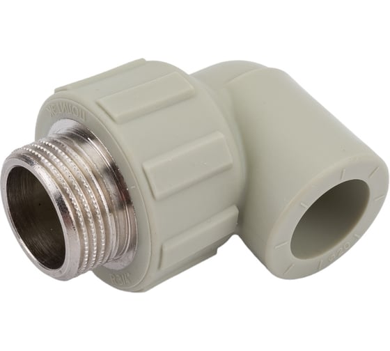 Угольник комбинированный ПОЛИТЭК 20x3/4 нар. р. PPRC (СЕРЫЕ) 9410002034С 1