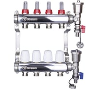 Коллекторная группа Altstream с расходомерами в сборе из нержавеющей стали 1"х3/4" 4 выхода 005071103