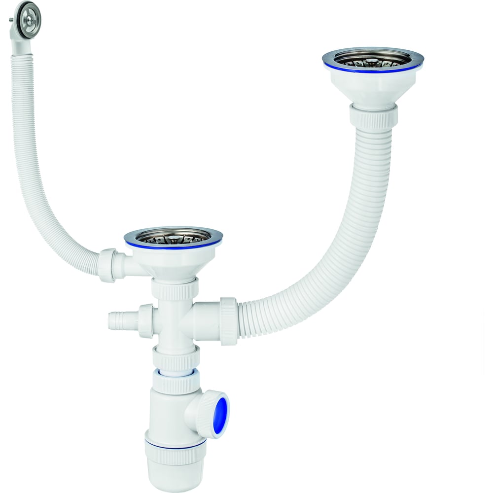 Сифон VIRPLAST \"Элит\" 3 1.2x40 мм для двойной разноуровневой мойки с ...