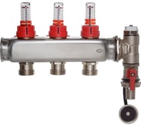 Коллектор COLSYS p884 3 выхода с расходомерами, воздухоотводчиком и дренажным шаровым краном 188410503