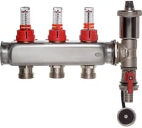 Коллектор COLSYS p887 3 выхода с расходомерами, автоматическим воздухоотводчиком и дренажным шаровым краном 188710503