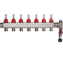 Коллектор COLSYS p884 7 выходов с расходомерами, воздухоотводчиком и дренажным шаровым краном 188410507