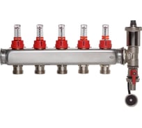 Коллектор COLSYS p887 5 выходов с расходомерами, автоматическим воздухоотводчиком и дренажным шаровым краном 188710505