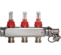 Коллектор COLSYS p881 3 выхода с расходомерами и дренажным клапаном Р188110503