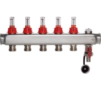 Коллектор COLSYS p878cs 5 выходов с расходомерами, воздухоотводчиком и дренажным клапаном P187810505