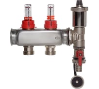 Коллектор COLSYS p887 2 выхода с расходомерами, автоматическим воздухоотводчиком и дренажным шаровым краном 188710502