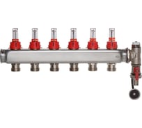Коллектор COLSYS p884 6 выходов с расходомерами, воздухоотводчиком и дренажным шаровым краном 188410506