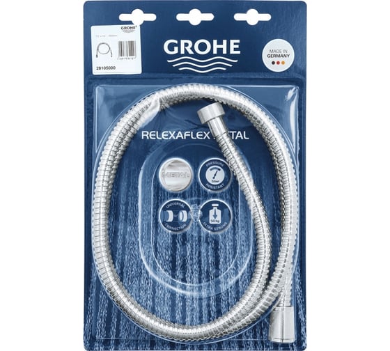 Душевой шланг Grohe Relexa металлический,1500 мм 28105000