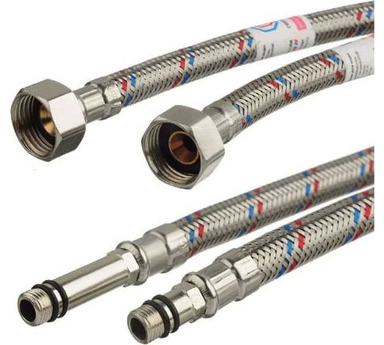 Гибкая подводка для смесителей ELKA оплетка нейлон, пвх покрытие, 1/2" х м10x80см, пара ИС.101139