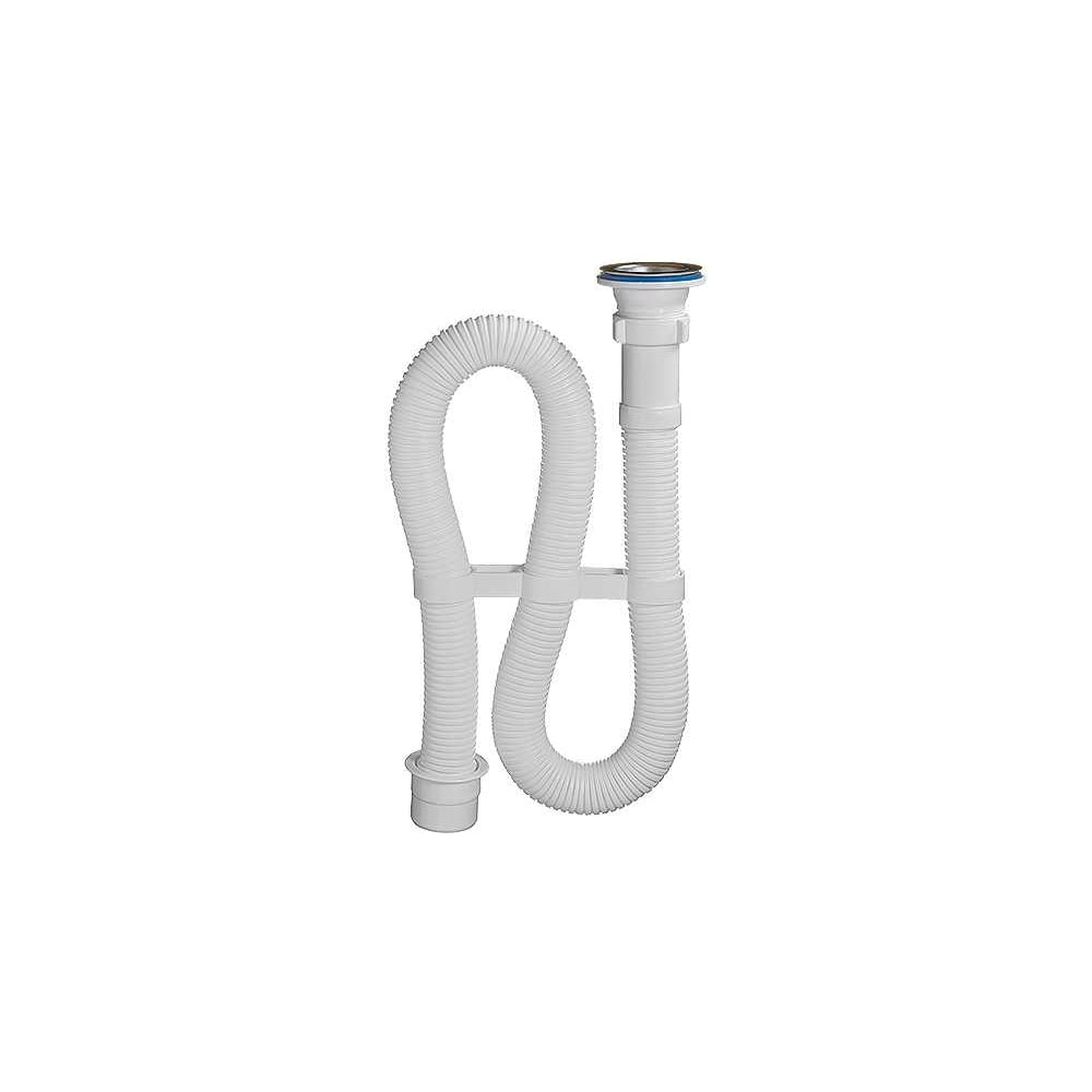 Гофрированный сифон ORIO 1 1/2x40 белый, длина 1000мм переходник на 50 ...