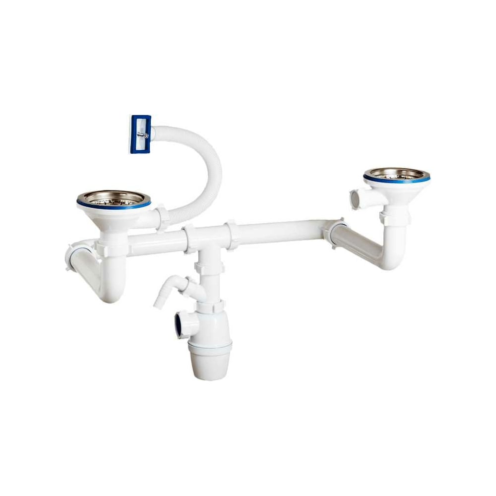 Двойной бутылочный сифон ORIO разноуровневый 3 1/2x40, со смещенными ...