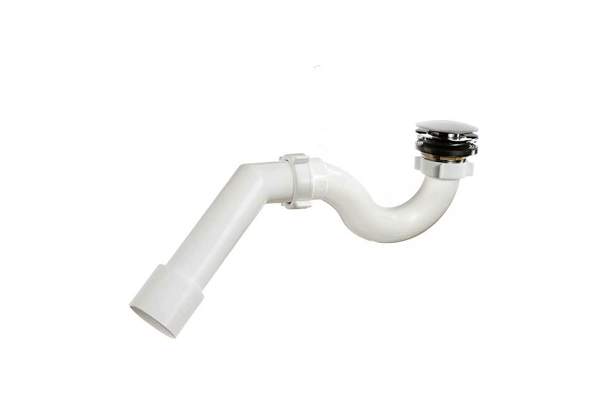 Сифон для душевого поддона ORIO 1 1/2x40 S тип, клик-клак, с переходной ...