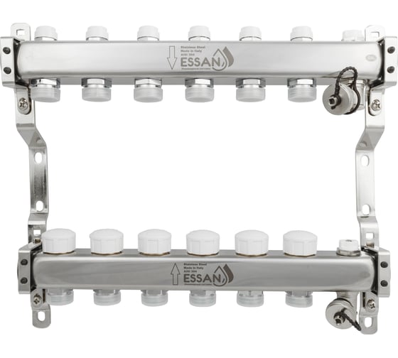Коллекторная группа ESSAN GROUP803 нержавейка, 1"x3/4" EK 6 выходов, без расходомеров 180322506-77 1