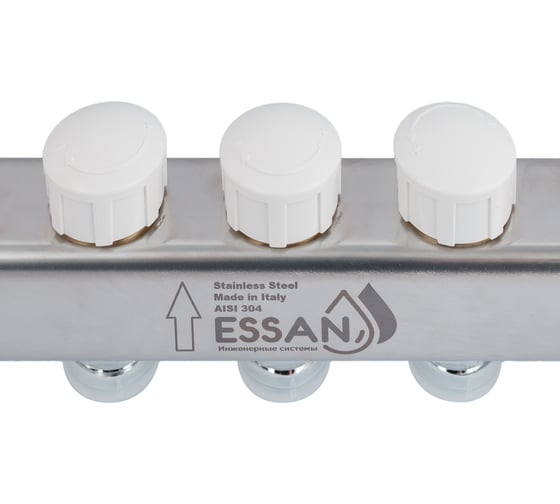 Коллекторная группа ESSAN GROUP802 нержавейка, 1"x3/4" EK 6 выходов, с расходомерами 180222506-77