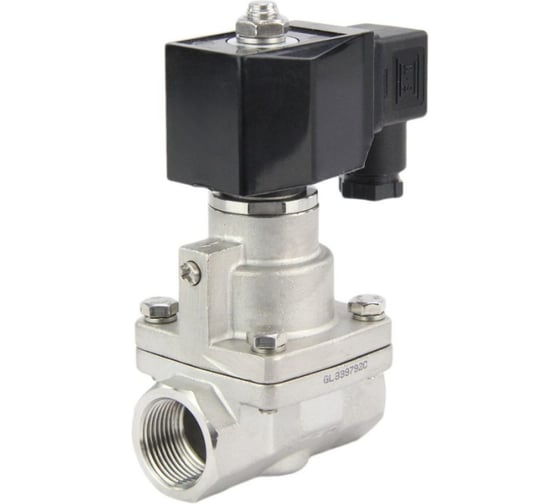 Электромагнитный клапан DN.ru V2W-1001P-NC Ду25 Ру0.4-16 НЗ PTFE 220В AC D130-02350