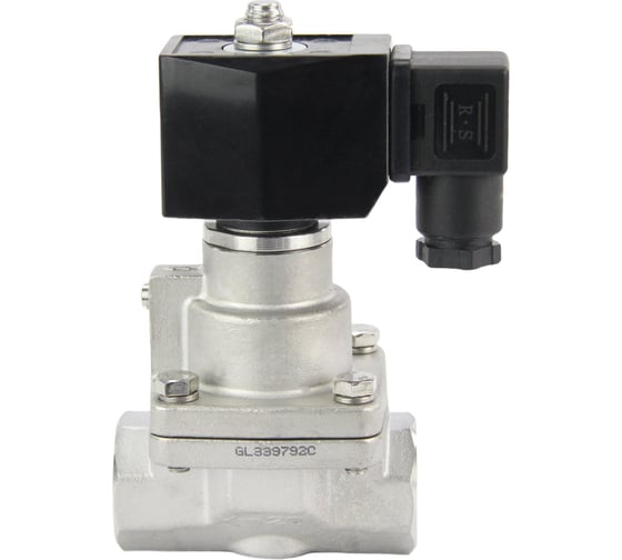 Электромагнитный клапан DN.ru V2W-1001P-NC Ду25 Ру0.4-16 НЗ PTFE 220В AC D130-02350