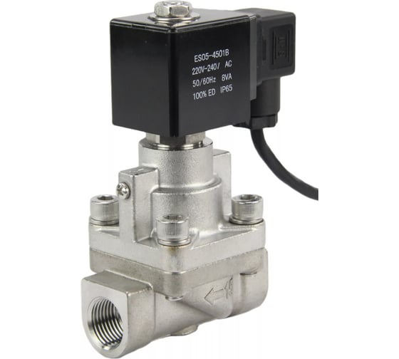 Электромагнитный клапан DN.ru V2W-901P-NC Ду50 Ру6-80 НЗ PTFE 220В AC D130-02735 1
