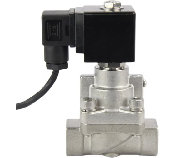 Электромагнитный клапан DN.ru V2W-901P-NC Ду15 Ру6-100 НЗ PTFE 24В DC D130-02748