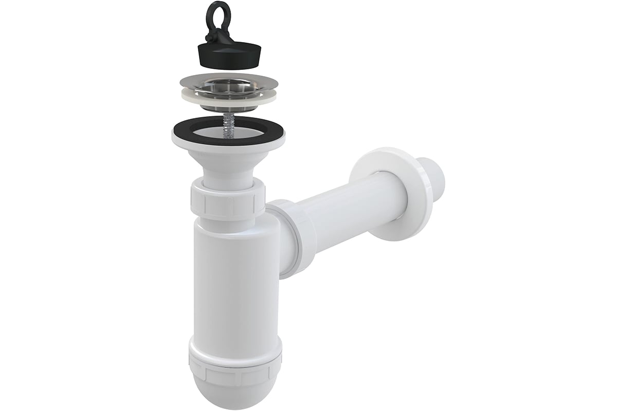 Сифон для раковины Alcadrain o40 с нержавеющей peшeткой o63 ag210512140 ...