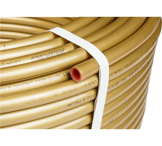 Труба из сшитого полиэтилена ESSAN СТ GOLD EVOH PEX-b 16x2.2, золотой, 200 м ГОСТ32415-2013 13021993