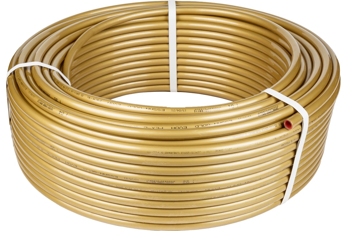 Труба из сшитого полиэтилена ESSAN СТ GOLD EVOH PEX-b 16x2.2, золотой, 100  м ГОСТ32415-2013 13021994