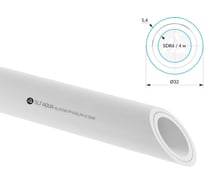 Труба SLT AQUA alustab pp-r/al/pp-r d32x5,4 sdr 6 (армированная алюминием) 4SLTPAL632