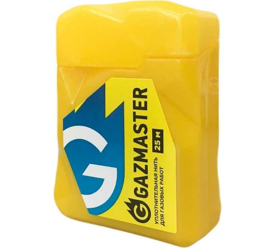 Газовая уплотнительная нить СантехМастер "GAZMASTER" 25 м, бокс, блистер  04160 4630009041603