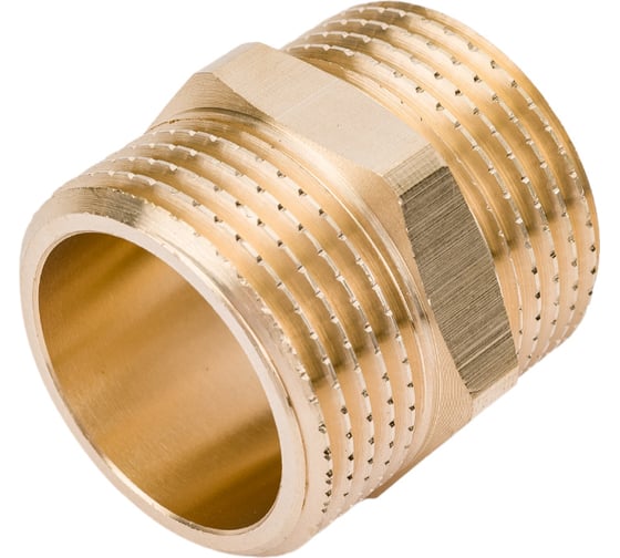 Латунный ниппель AV Engineering наружная-наружная, 1" AVE303003